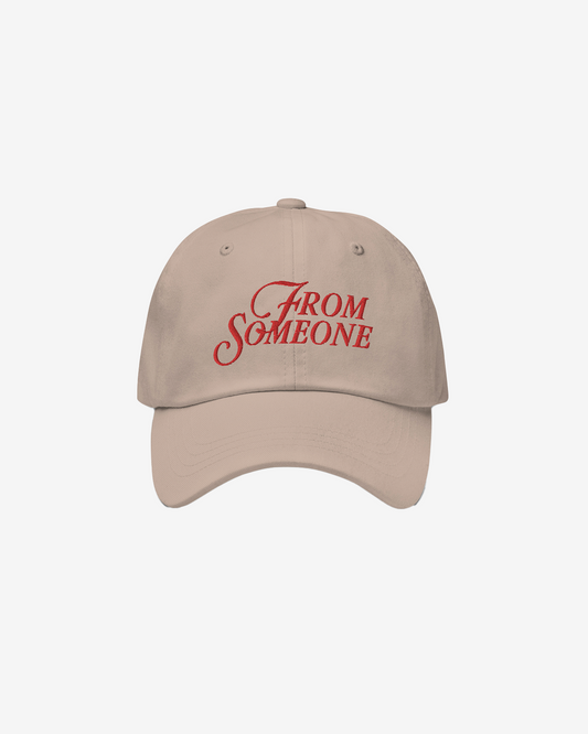 From Someone Tan & Red Dad Hat